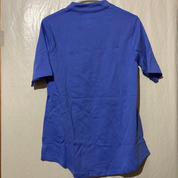 Isaac Mizrahi Live! Small Short Sleeve Blue 100% Cotton Tunic Top - Picture 6 of 6